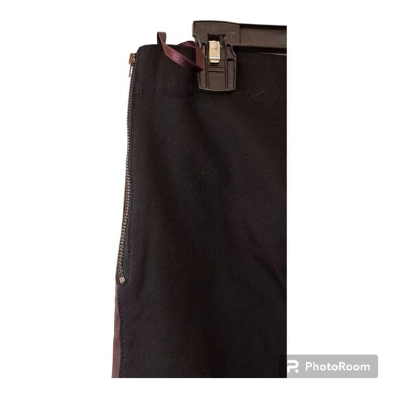 Vintage Tommy Hilfiger Dark Red Brown Leather Pants with Black Fabric - Sz 10 - Picture 8 of 14